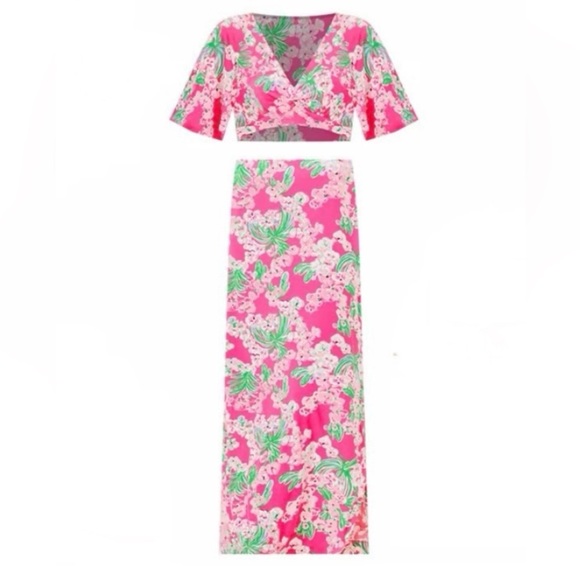 LILLY PULITZER Minka Maxi Skirt 2 Piece Set. Roxie Pink. NWT. Size Medium - Picture 4 of 8